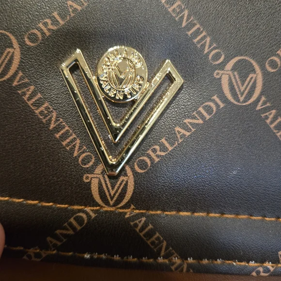Valentino Orlandi Brown Logo Crossbody Bag Wallet Purse NWT - Picture 7 of 9